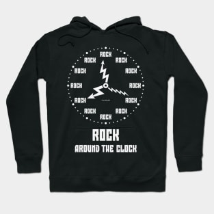 Rock Around The Clock (Nonstop Rocking Rocker / White) Hoodie